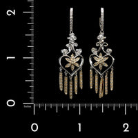 14K Two-Tone Gold Estate Diamond Earrings