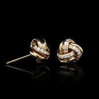 Tiffany & Co. 18K Yellow Gold Estate Diamond Knot Earrings