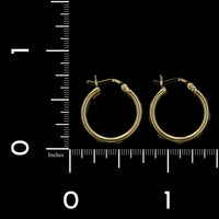 14K Two-tone Gold Estate Hoop Earrings