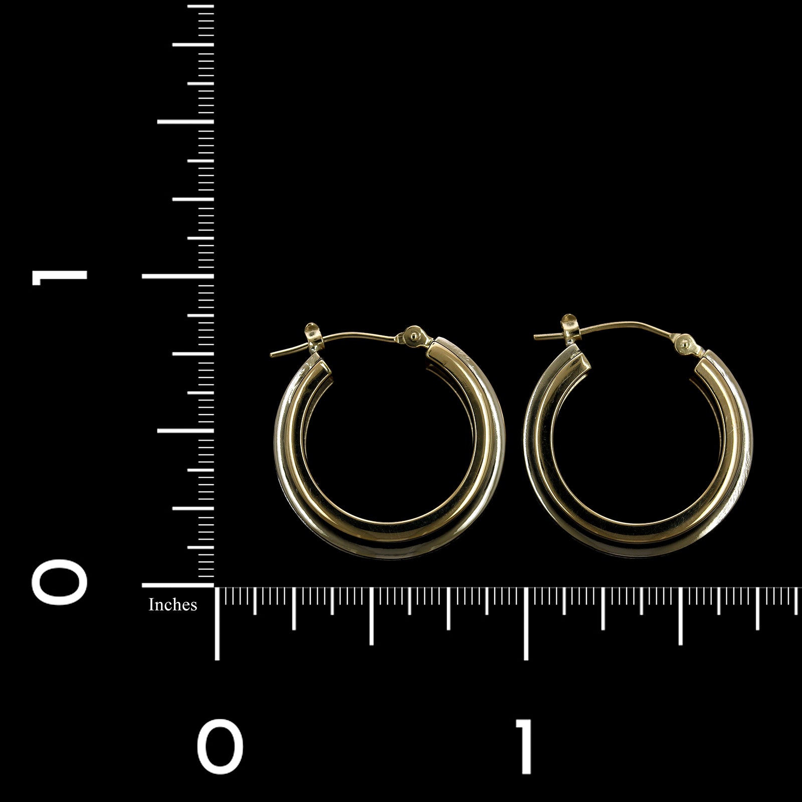 14K Two-tone Gold Estate Hoop Earrings