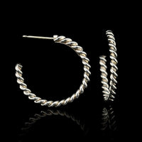 Tiffany & Co. Sterling Silver Estate Cable Hoop Earrings
