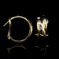 Tiffany & Co. 18K Yellow Gold, Platinum Estate Diamond Etoile Hoop Earrings
