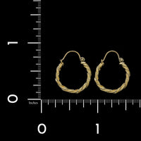 14K Yellow Gold Estate Twisted Hoop Earrings