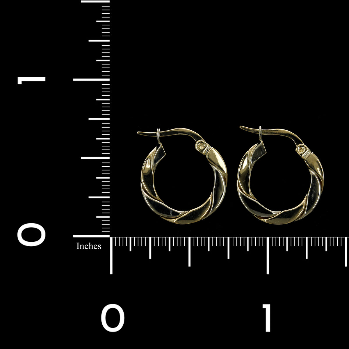 14K Two-tone Gold Estate Twisted Hoop Earrings