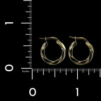 14K Two-tone Gold Estate Twisted Hoop Earrings