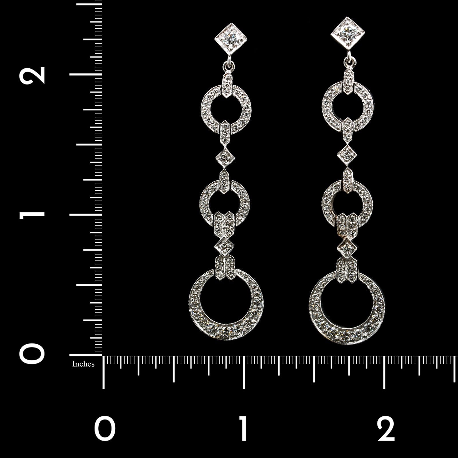 Penny Preville 18K White Gold Estate Diamond Earrings
