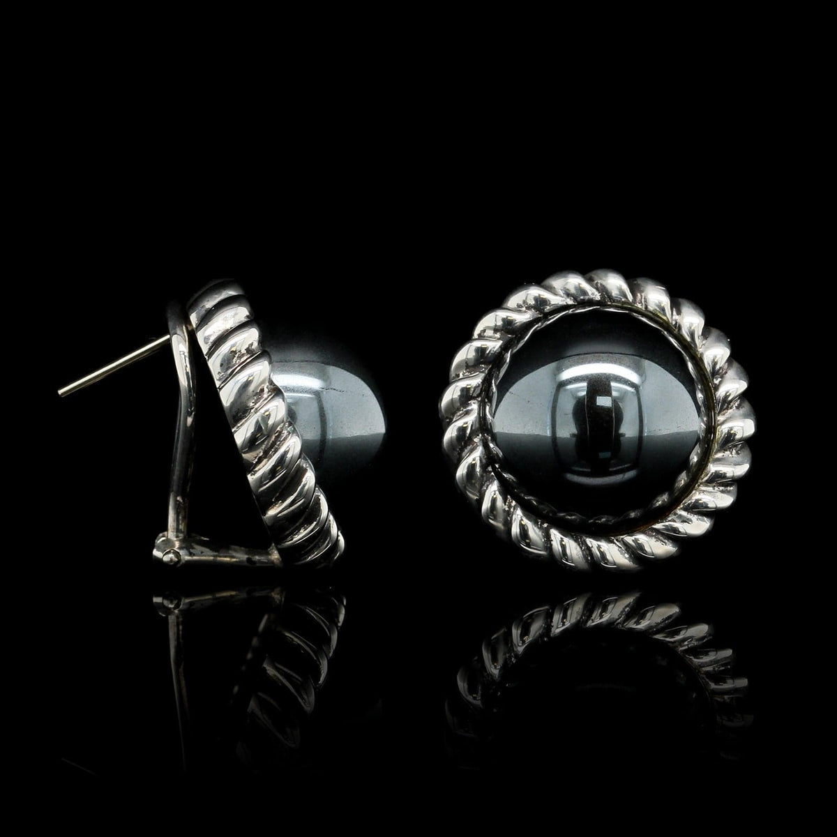 Tiffany & Co Sterling Silver Estate Hematite Earrings