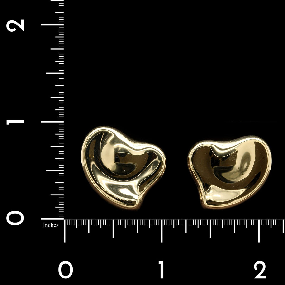 Tiffany & Co. Elsa Peretti 18K Yellow Gold Estate Full Heart Earrings
