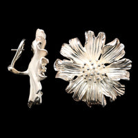 Tiffany & Co. Sterling Silver Estate Marigold Flower Earrings