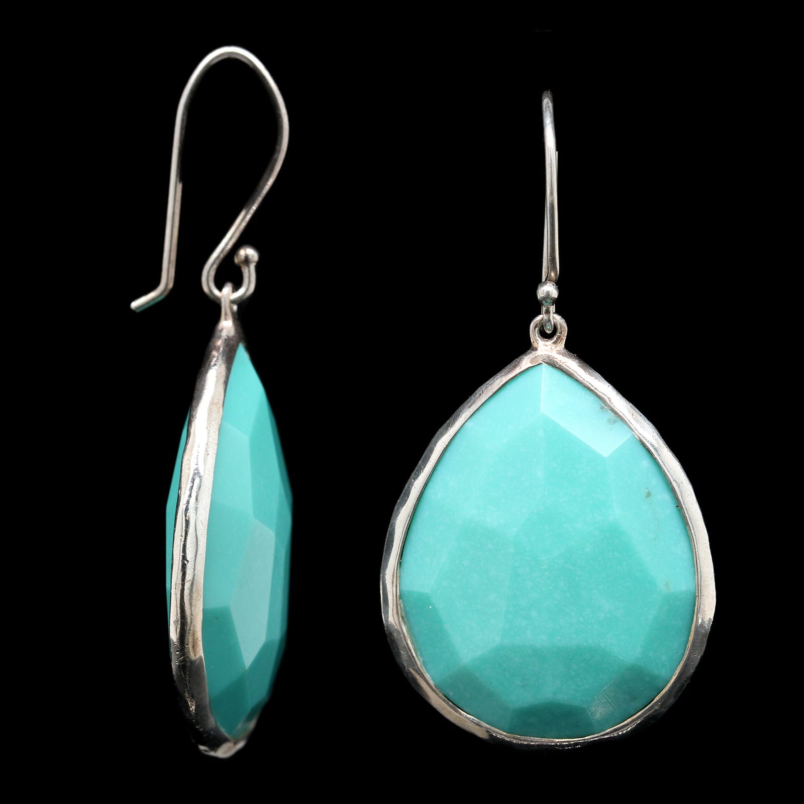 Ippolita Sterling Silver Estate Turquoise Rock Candy Tear Drop Earrings