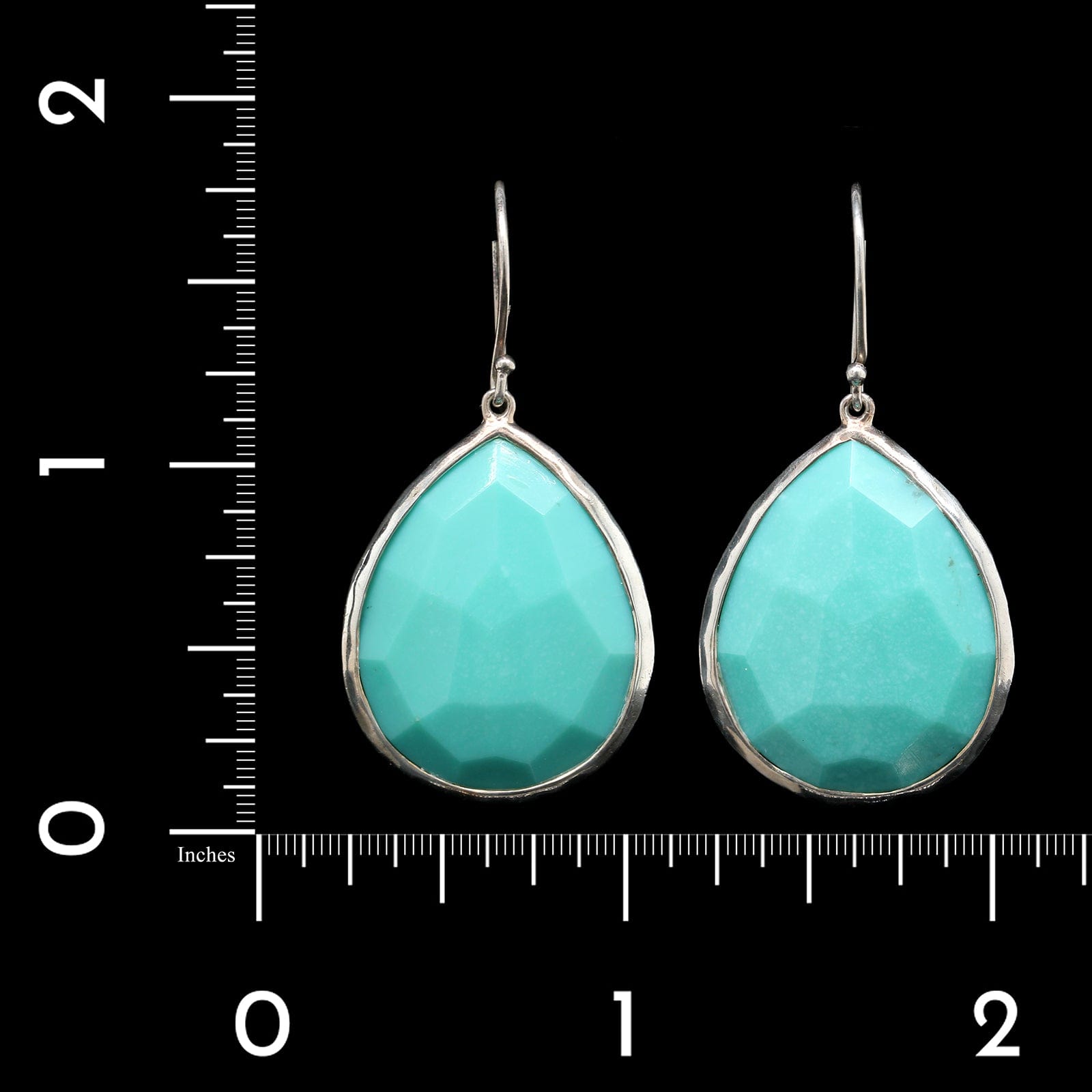 Ippolita Sterling Silver Estate Turquoise Rock Candy Tear Drop Earrings