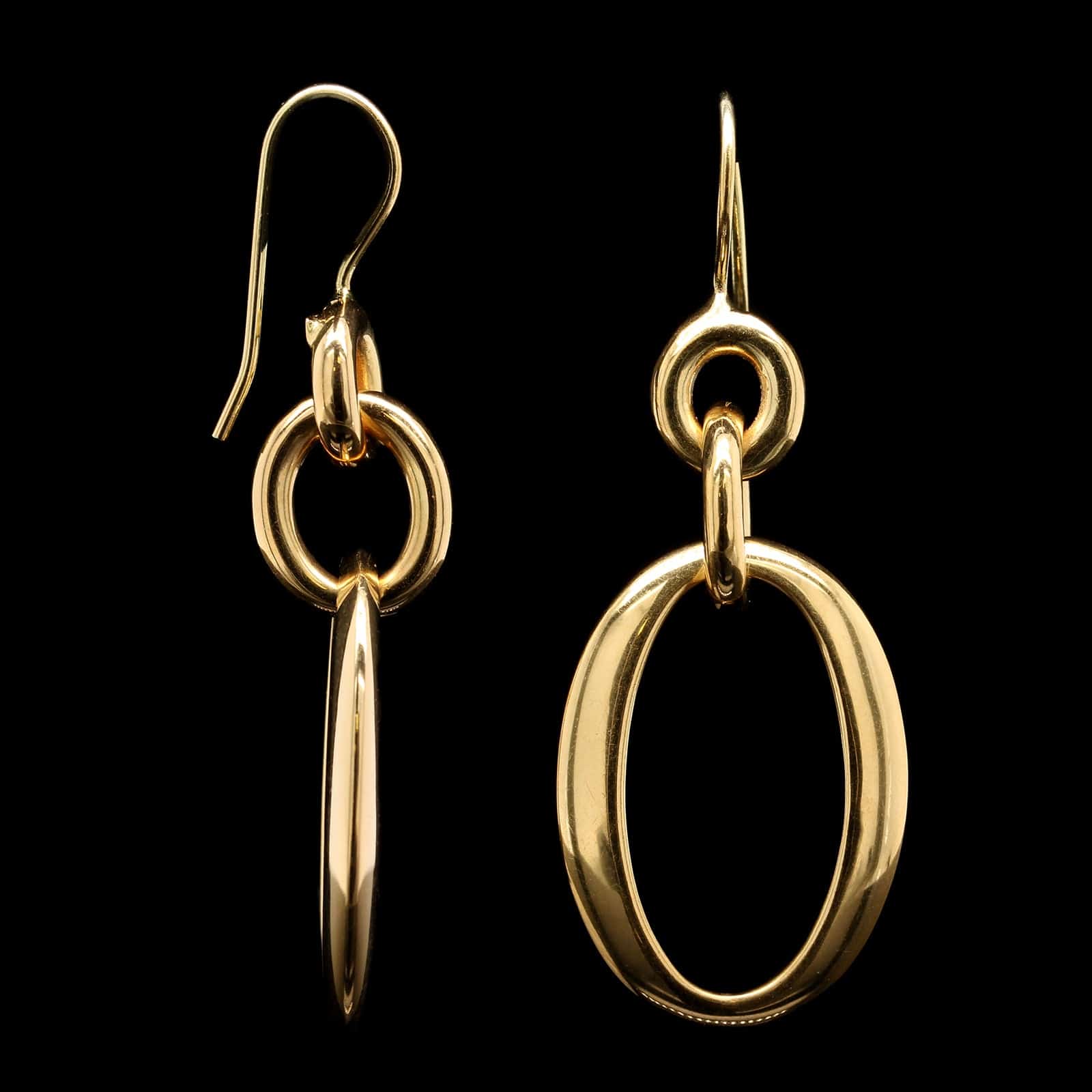 Ippolita 18K Yellow Gold Estate Oval Drop Earrings