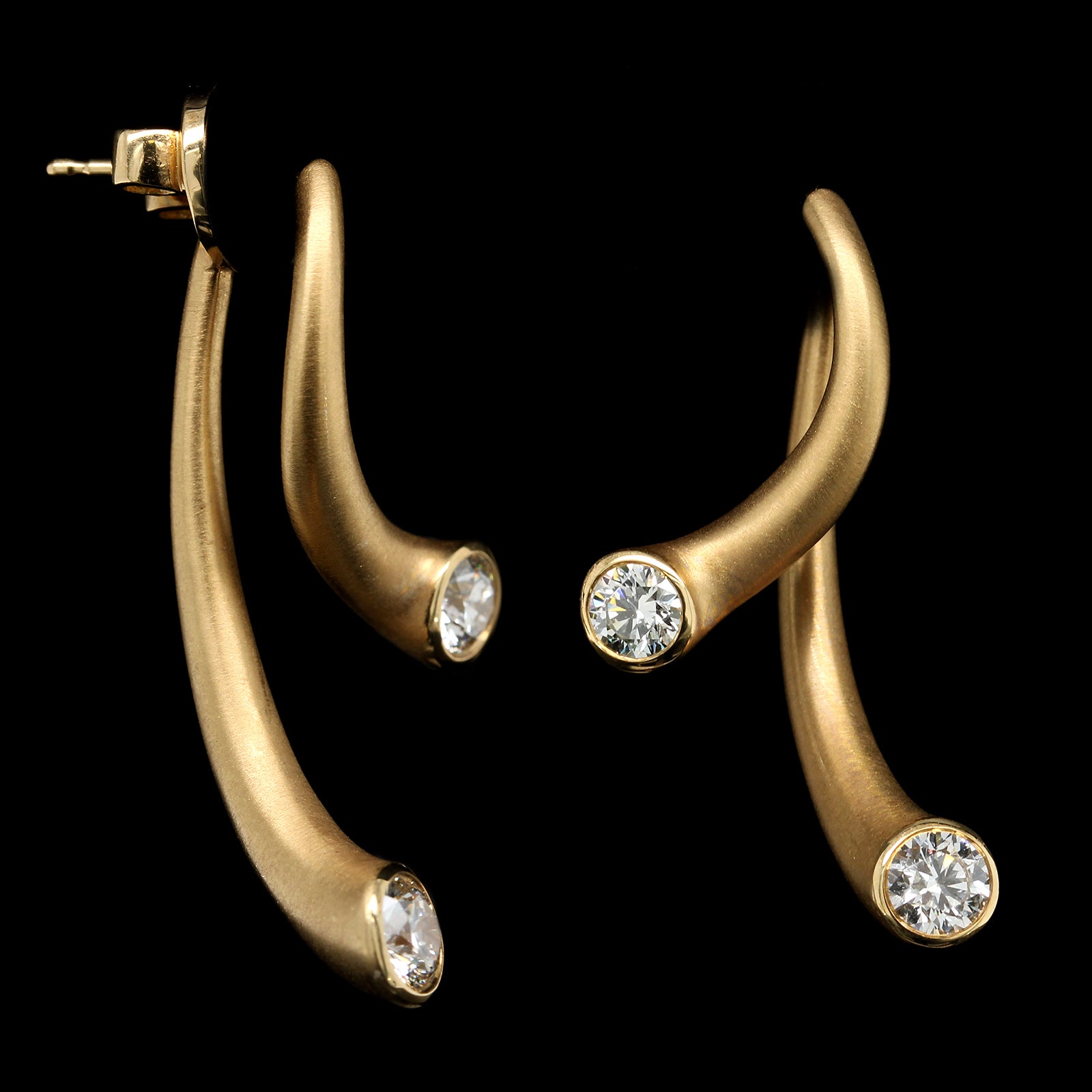Carelle 18K Yellow Gold Estate Diamond Earrings