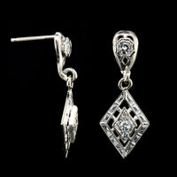 14K White Gold Estate Diamond Earrings