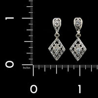 14K White Gold Estate Diamond Earrings