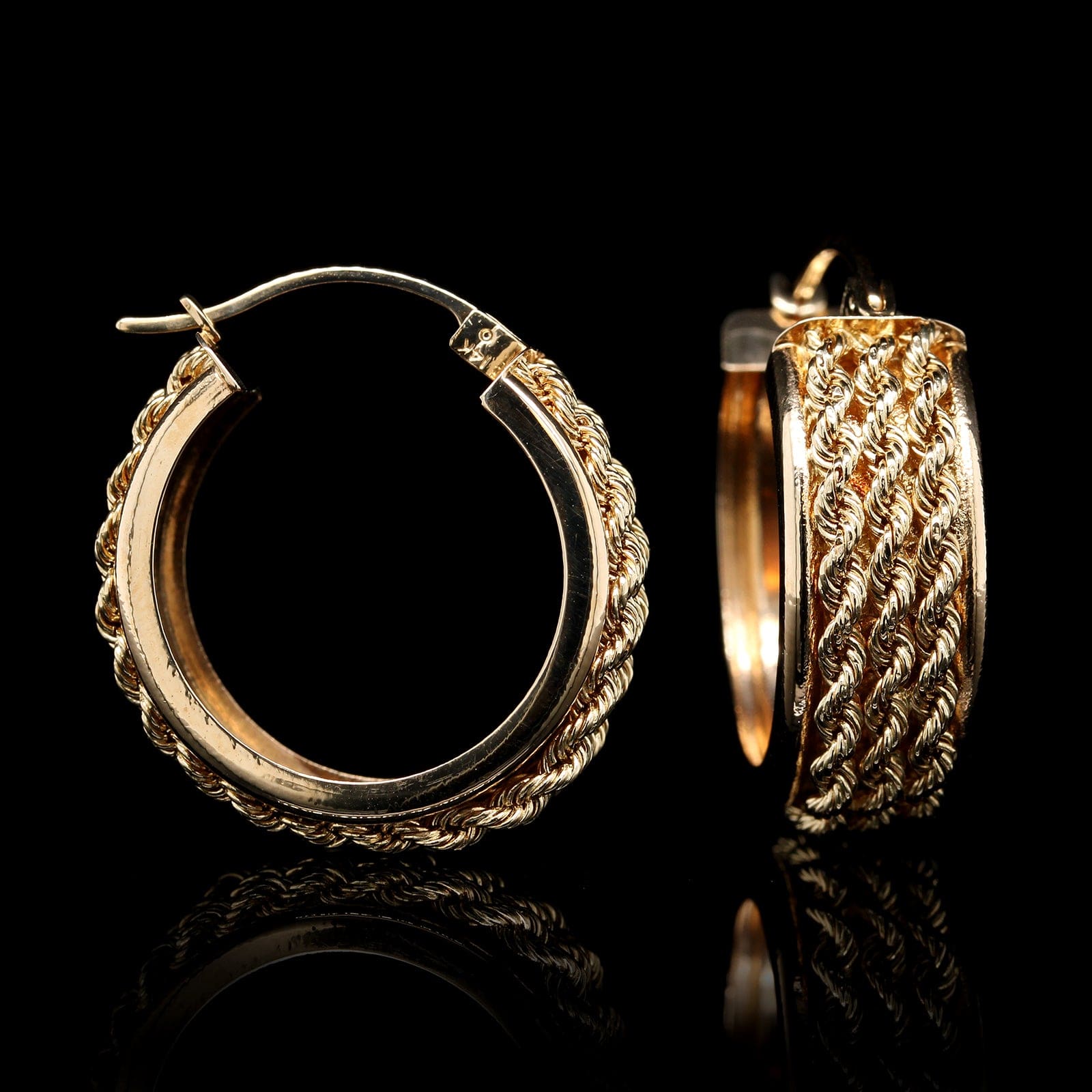 14K Yellow Gold Estate Hoops