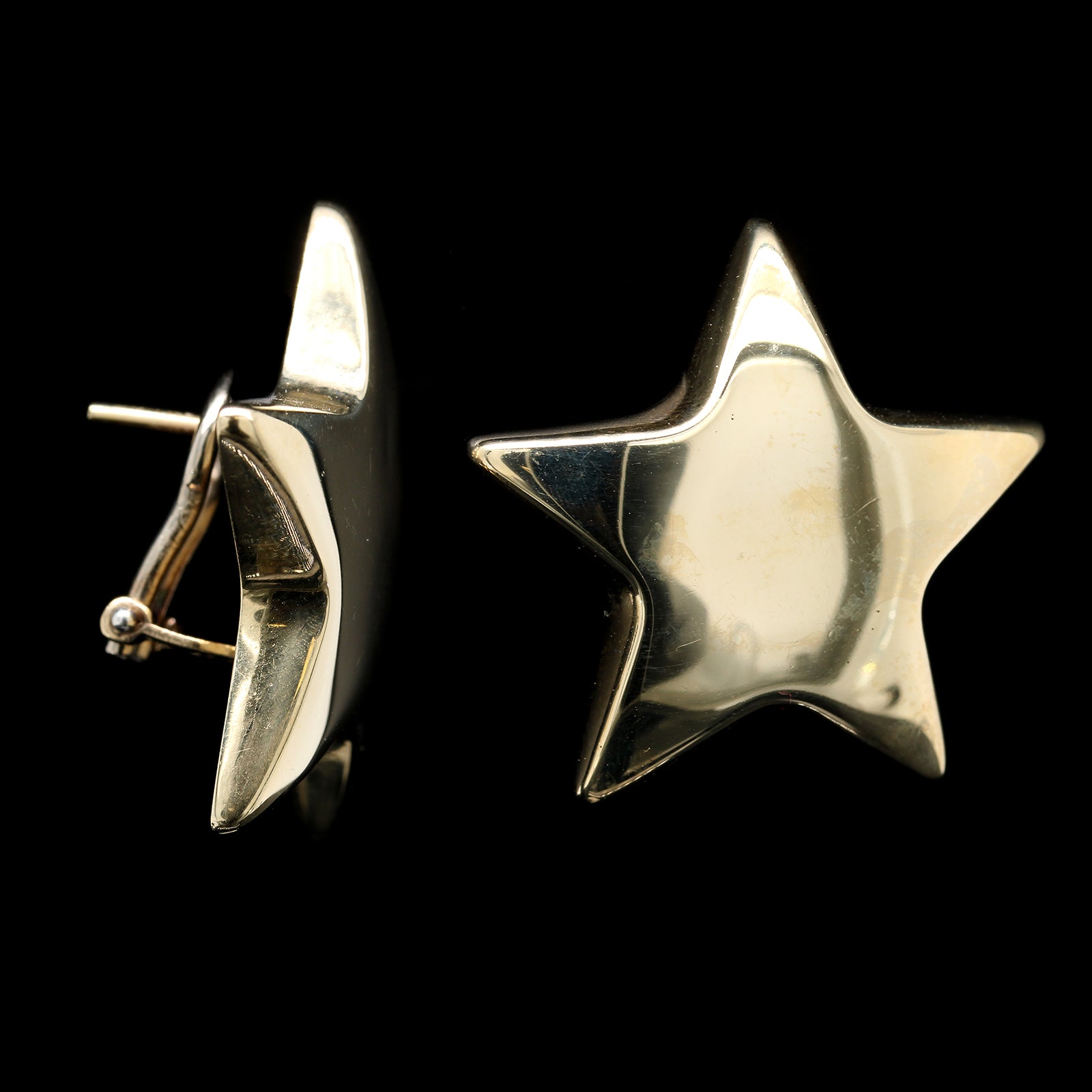 14K Yellow Gold Estate Star Earrings