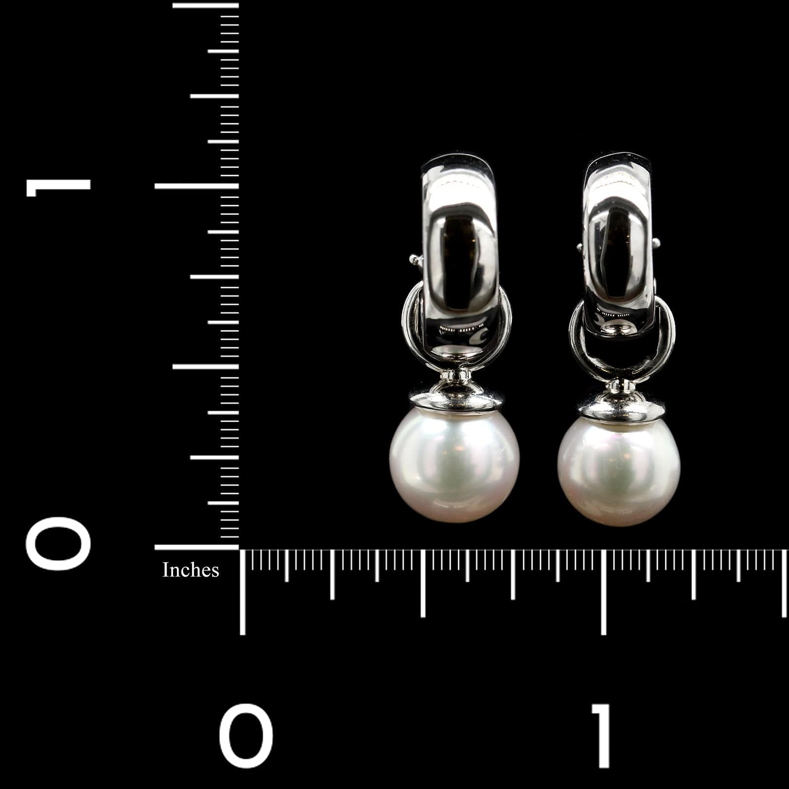 Platinum Estate Cultured Pearl and Diamond Earrings