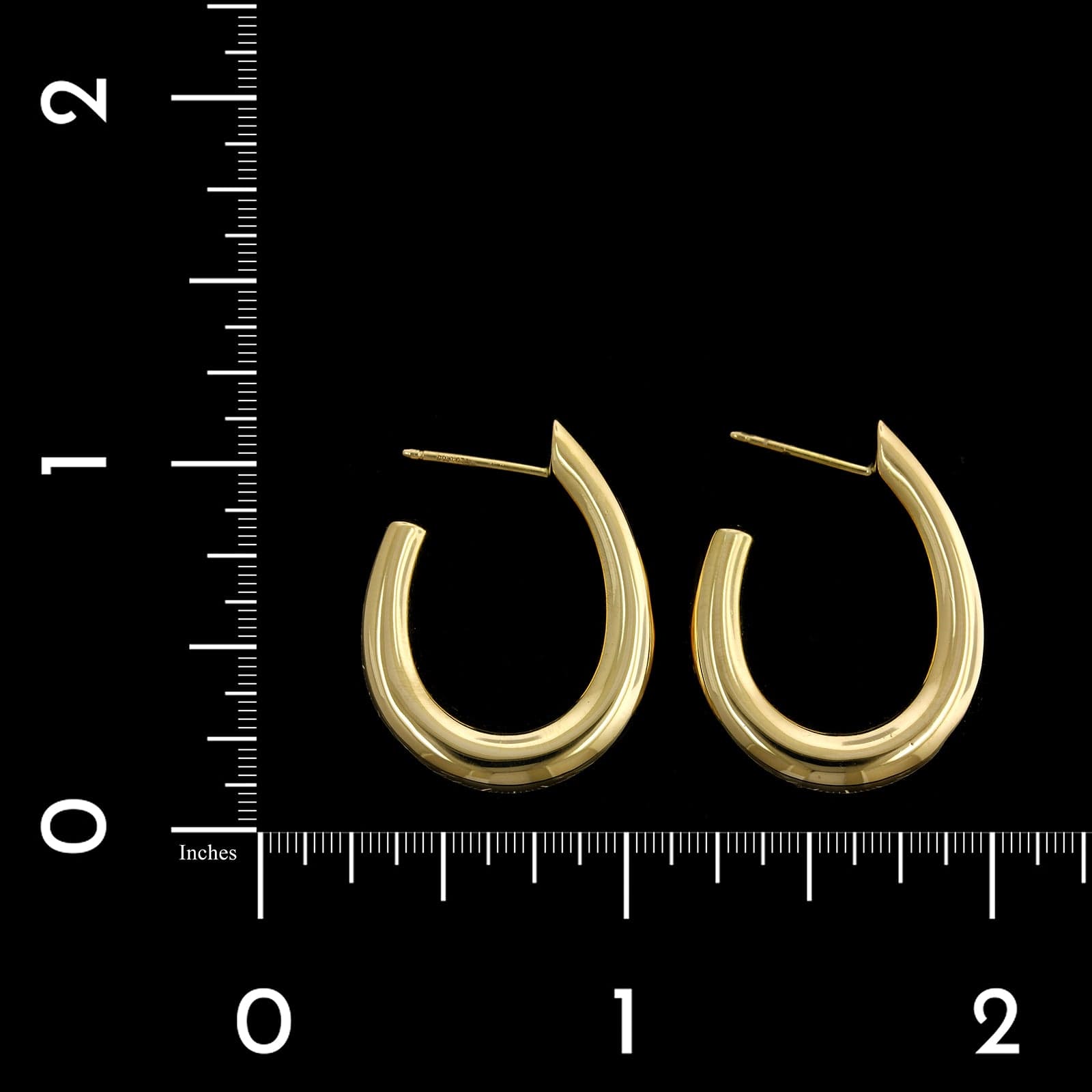 Tiffany & Co. 18K Yellow Estate Gold Hoop Earrings