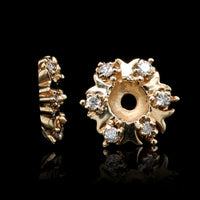 14K Yellow Gold Estate Diamond Earring Jackets