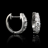 Memoire 18K White Gold Estate Diamond Hoops