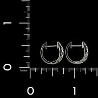 Memoire 18K White Gold Estate Diamond Hoops