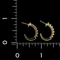 14K Yellow Gold Estate Diamond Hoop Earrings