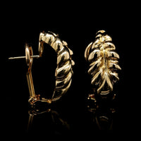 18K Yellow Gold Estate Half Hoop Earrings