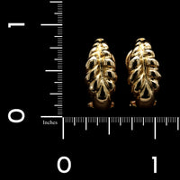 18K Yellow Gold Estate Half Hoop Earrings