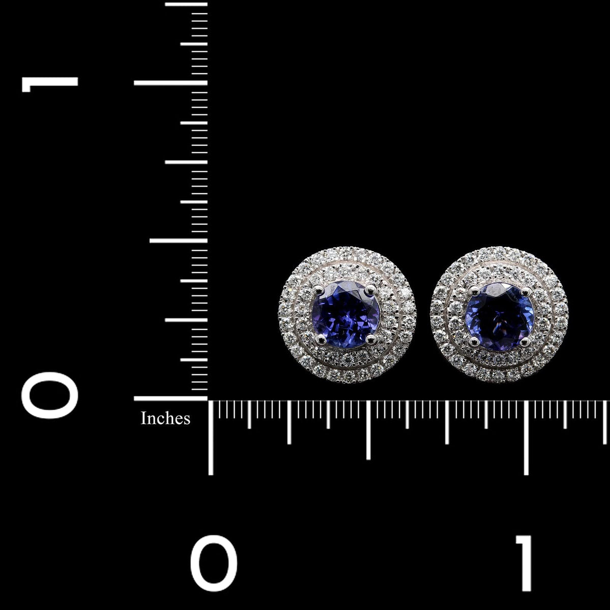 Platinum Estate Tanzanite and Diamond Earrings