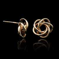 14K Yellow Gold Estate Interlocking Knot Earrings