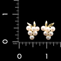 Mikimoto 18K Yellow Gold Estate Cultured Pearl Earrings