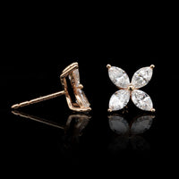 Tiffany & Co. 18K Rose Gold Estate and Diamond 'Victoria' Earrings