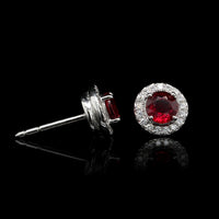 Tiffany & Co. Platinum Estate Ruby and Diamond 'Soleste' Earrings