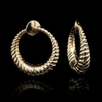 14K Yellow Gold Estate Circle Clip Earrings