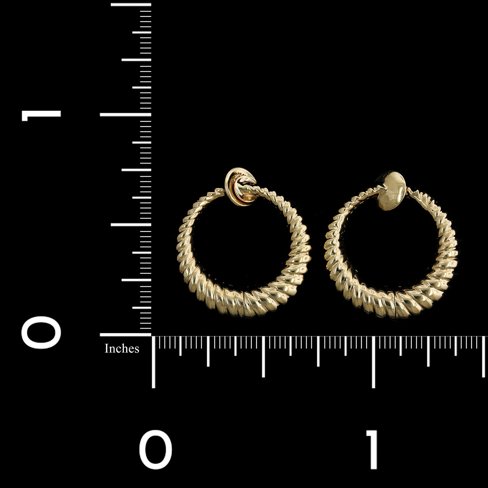 14K Yellow Gold Estate Circle Clip Earrings