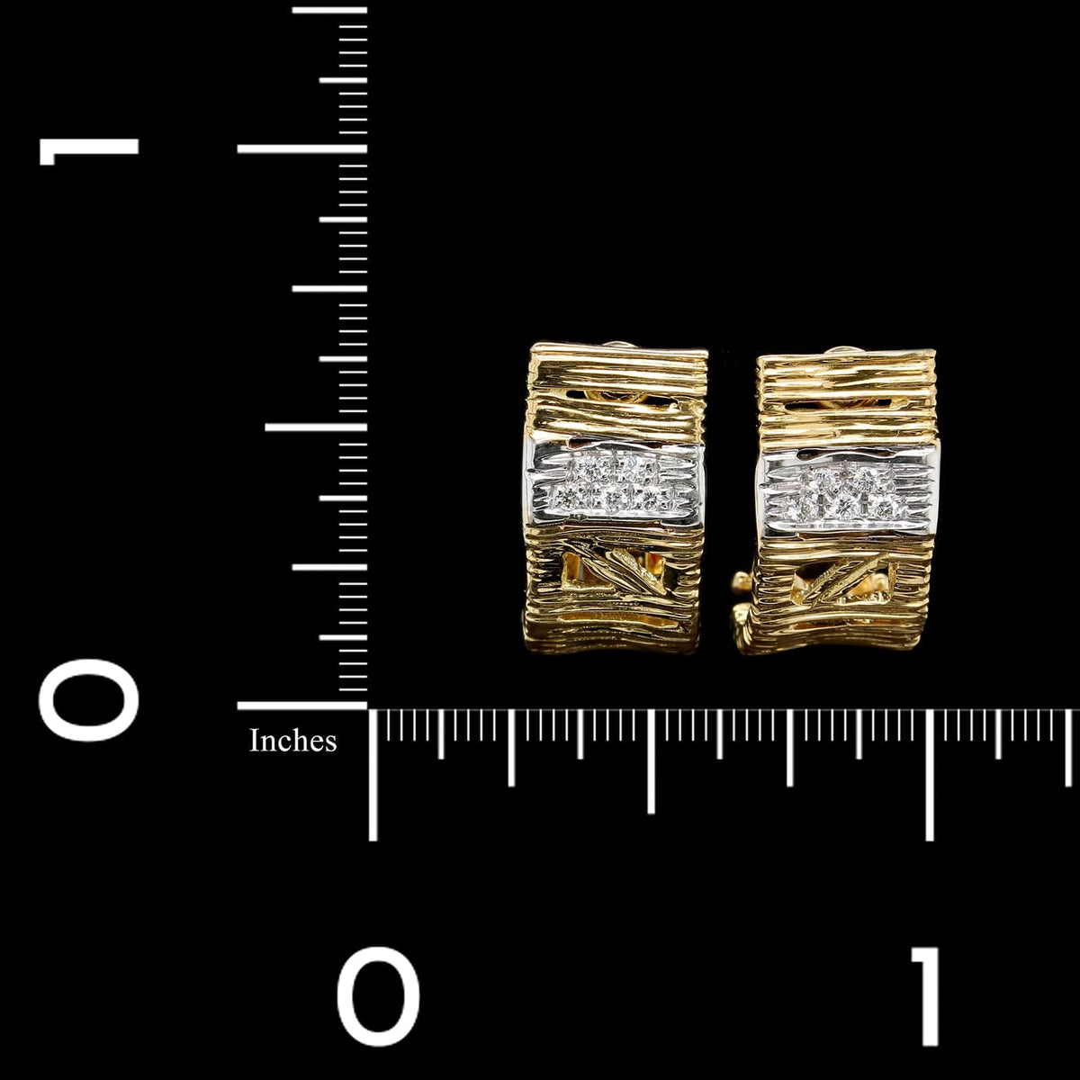 Roberto Coin 18K Two-Tone Gold Diamond Elefantino Estate Earrings