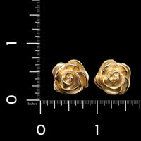 14K Yellow Gold Estate Flower Earrings