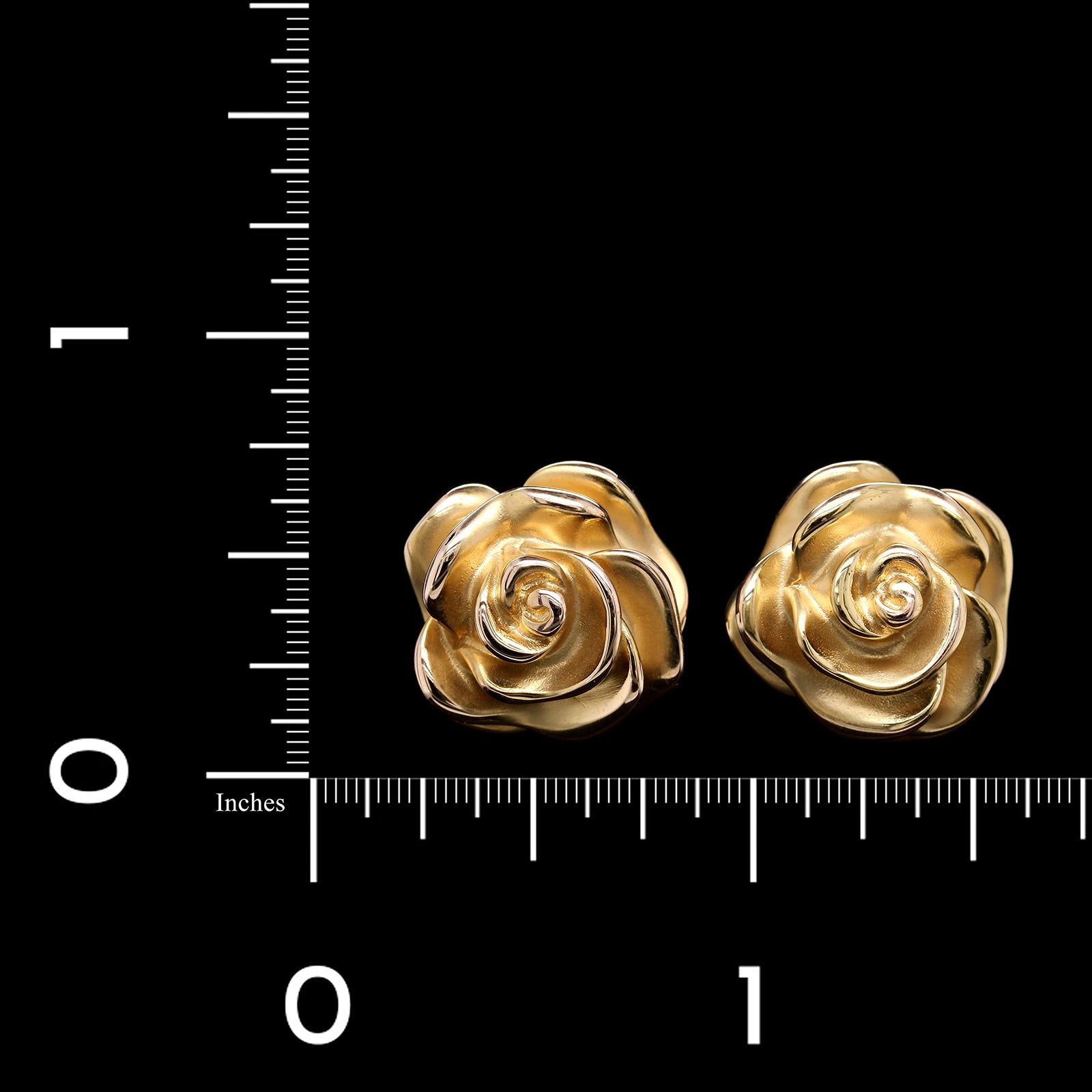 14K Yellow Gold Estate Flower Earrings