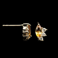 14K Yellow Gold Estate Diamond and Citrine Earrings