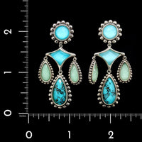 Lagos Sterling Silver Estate Chrysocolla, Variscite and Turquoise 'Maya' Earrings
