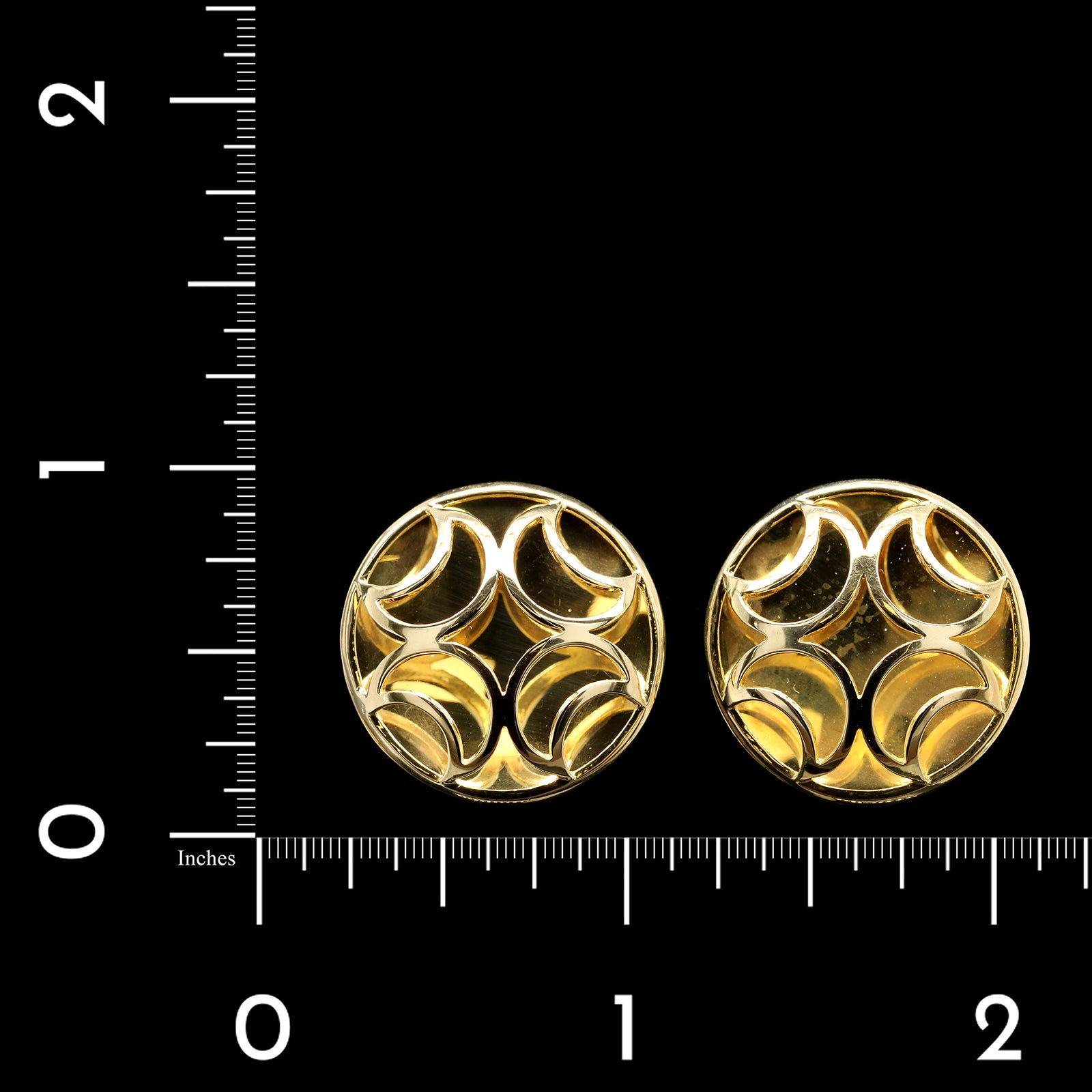 14K Yellow Gold Estate Circle Dome Earrings