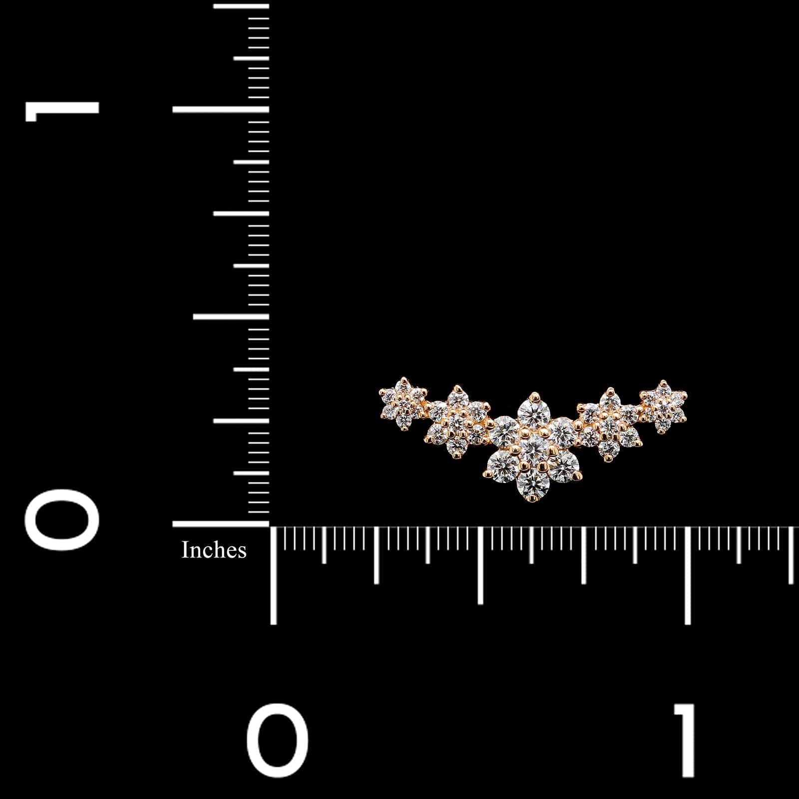 Maria Tash 18K Rose Gold Estate Diamond 'Five Flower Garland' Threaded Stud Single Earring