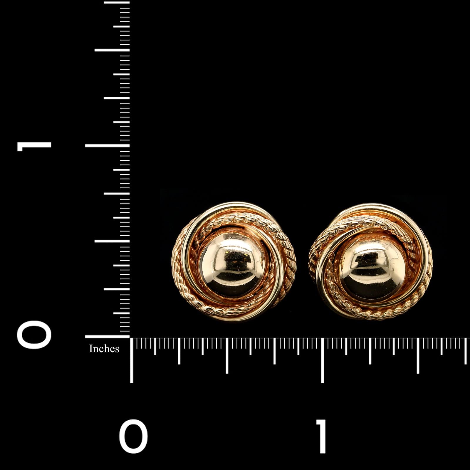 14K Yellow Gold Estate Dome Knot Earrings