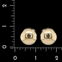 14K Yellow Gold Estate Dome Earrings