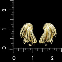 Henry Dunay 18K Yellow Gold Estate Ribbed Earrings