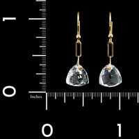 Anne Sportun 14K Yellow Gold Estate Crystal 'Luna Pyramid' Earrings