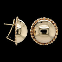 14K Yellow Gold Estate Dome Earrings