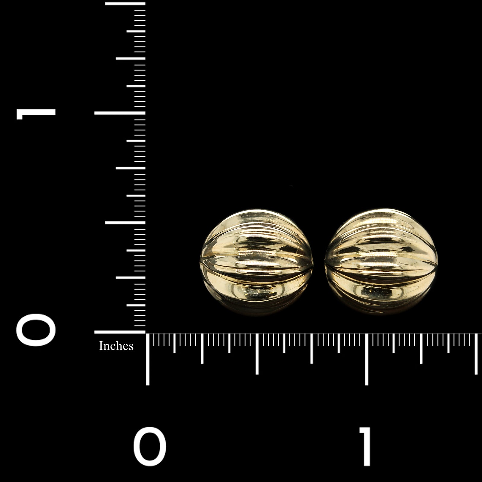 14K Yellow Gold Estate Dome Earrings
