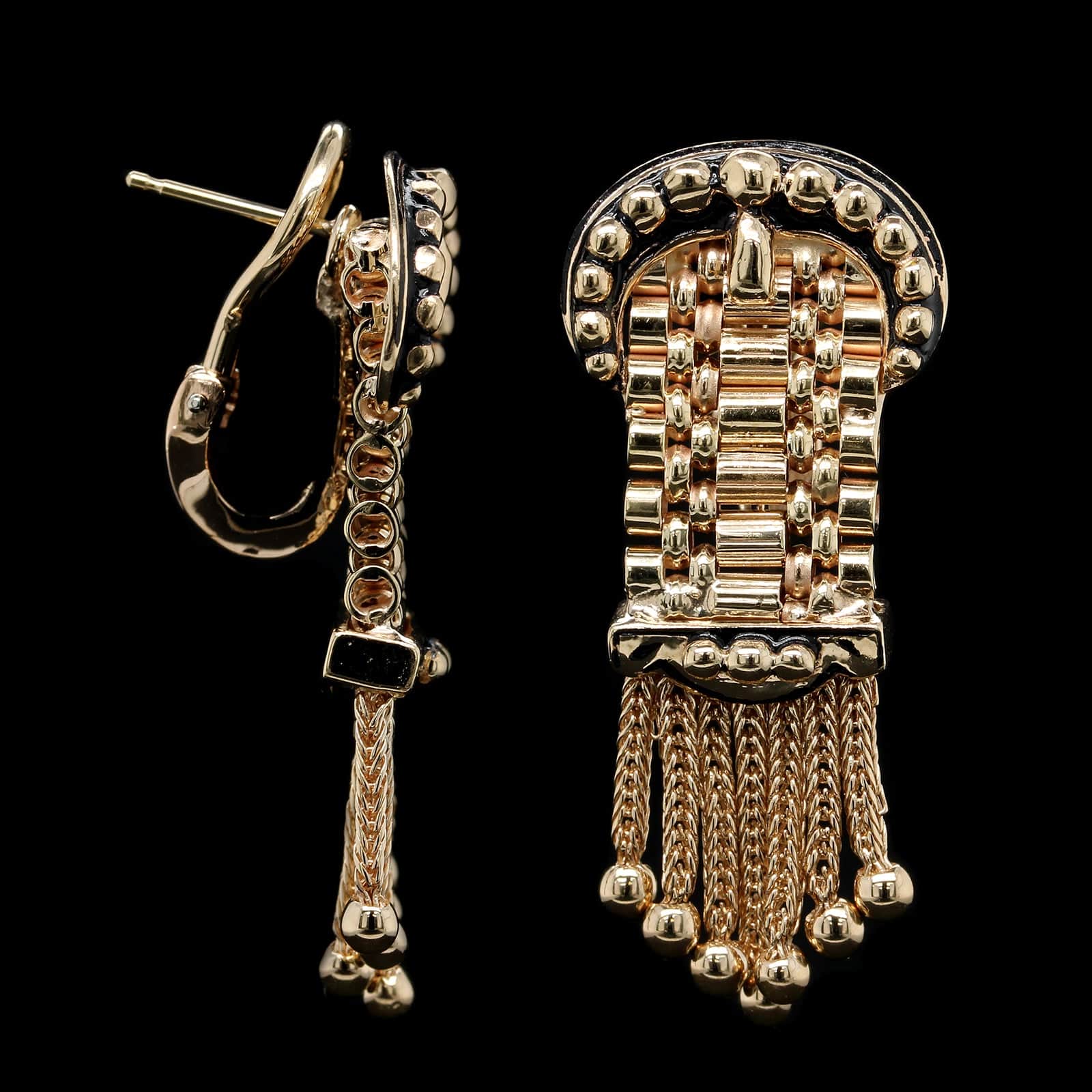 14K Yellow Gold Estate Buckle Earrings